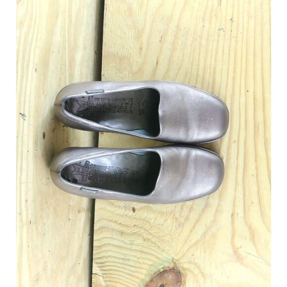 Mephisto Shoes Womens Sz 7 Air Jet Metallic Brown Leather Wedge Slip Ons - Picture 4 of 6